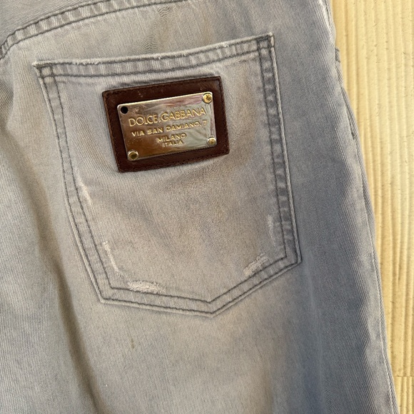 Dolce & Gabbana Men's Ecru Sand/Gray Slim Jeans - Picture 8 of 8